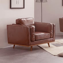 Brown Brooklyn Faux Leather Armchair